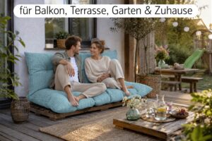 Palettenkissen Set 3-teilig 120x80 cm - Sitzkissen + 2x Rückenkissen 40x60 cm für Europaletten in Cord-Optik