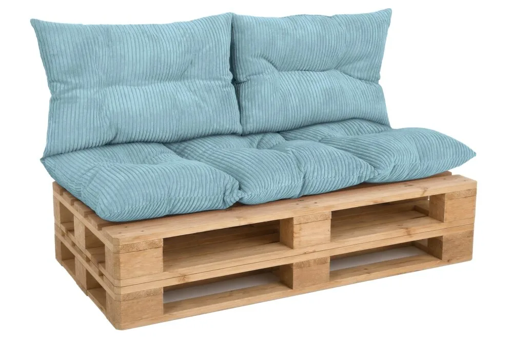 Palettenkissen Set 3-teilig - Sitzkissen 120x60 cm + 2x Kissen 40x60 cm für Europaletten in Cord-Optik