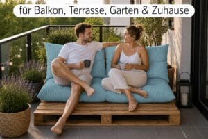 Palettenkissen Set 3-teilig - Sitzkissen 120x60 cm + 2x Kissen 40x60 cm für Europaletten in Cord-Optik