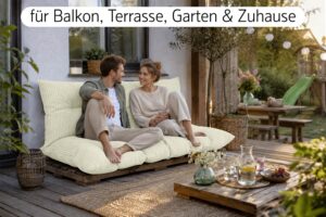 Palettenkissen Set 3-teilig 120x80 cm - Sitzkissen + 2x Rückenkissen 40x60 cm für Europaletten in Cord-Optik