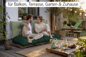 Palettenkissen Set 3-teilig 120x80 cm - Sitzkissen + 2x Rückenkissen 40x60 cm für Europaletten in Cord-Optik