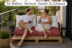 Palettenkissen Set 3-teilig - Sitzkissen 120x60 cm + 2x Kissen 40x60 cm für Europaletten in Cord-Optik