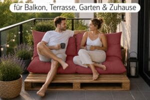 Palettenkissen Set 3-teilig - Sitzkissen 120x60 cm + 2x Kissen 40x60 cm für Europaletten in Cord-Optik
