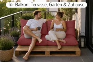 Palettenkissen Set 3-teilig - Sitzkissen 120x60 cm + 2x Kissen 40x60 cm für Europaletten in Cord-Optik