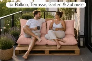Palettenkissen Set 3-teilig - Sitzkissen 120x60 cm + 2x Kissen 40x60 cm für Europaletten in Cord-Optik
