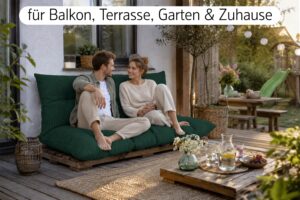 Palettenkissen Set 3-teilig 120x80 cm - Sitzkissen + 2x Rückenkissen 40x60 cm für Europaletten in Cord-Optik