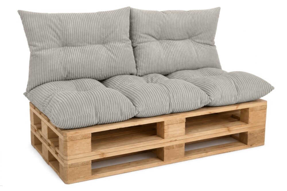 Amilian Palettenkissen Set 3-teilig – Sitzkissen 120×80 cm + 2x Rückenkissen 40×60 cm für Europaletten