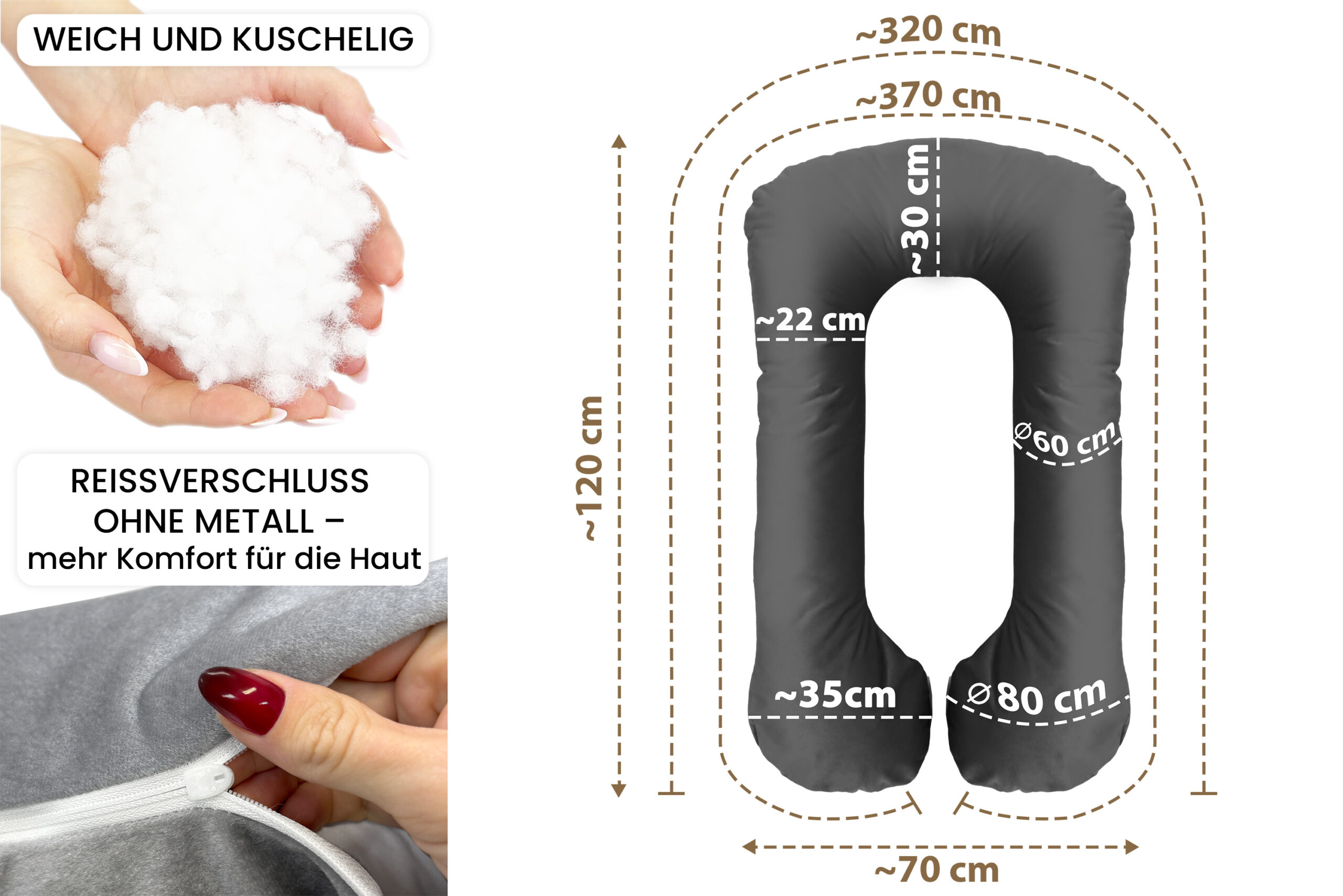 Amilian Seitenschläferkissen XXL – Stillkissen