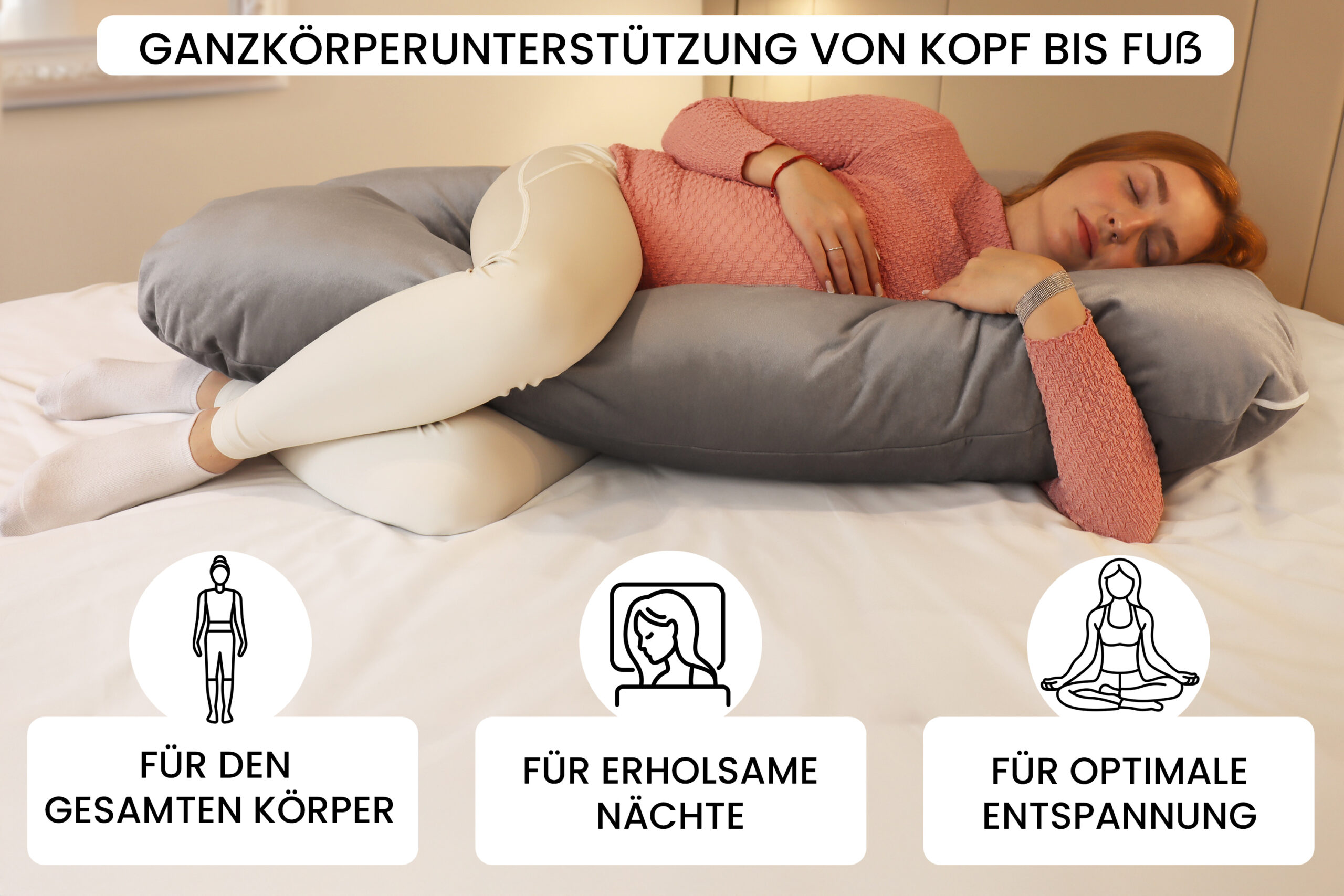 Amilian Seitenschläferkissen XXL – Stillkissen