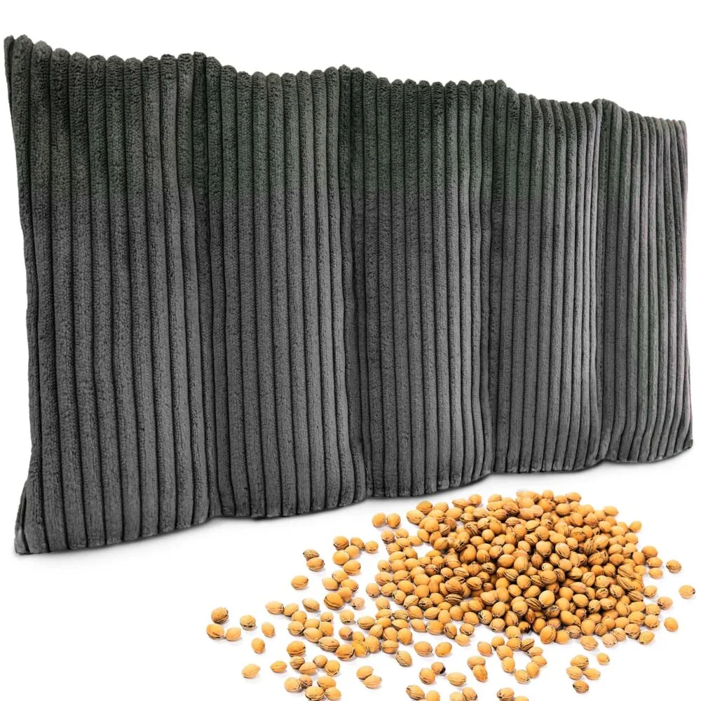Kirschkernkissen 55x20 cm - Körnerkissen Wärmekissen & Kältekissen für Nacken, Schulter & Rücken