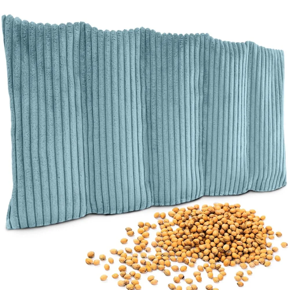 Kirschkernkissen 55x20 cm - Körnerkissen Wärmekissen & Kältekissen für Nacken, Schulter & Rücken