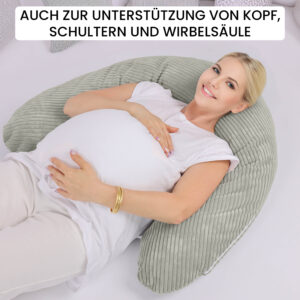 Amilian Stillkissen XXL 170 cm – Schwangerschaftskissen, Seitenschläferkissen, Lagerungskissen mit Bezug