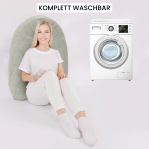 Amilian Stillkissen XXL 170 cm – Schwangerschaftskissen, Seitenschläferkissen, Lagerungskissen mit Bezug