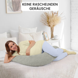 Amilian Stillkissen XXL 170 cm – Schwangerschaftskissen, Seitenschläferkissen, Lagerungskissen mit Bezug