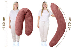 Amilian Stillkissen XXL 170 cm – Schwangerschaftskissen, Seitenschläferkissen, Lagerungskissen mit Bezug