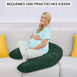 Amilian Stillkissen XXL 170 cm – Schwangerschaftskissen, Seitenschläferkissen, Lagerungskissen mit Bezug
