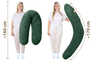 Amilian Stillkissen XXL 170 cm – Schwangerschaftskissen, Seitenschläferkissen, Lagerungskissen mit Bezug
