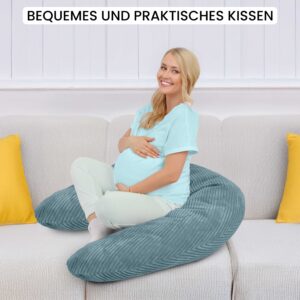 Amilian Stillkissen XXL 170 cm – Schwangerschaftskissen, Seitenschläferkissen, Lagerungskissen mit Bezug
