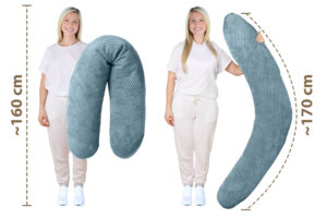 Amilian Stillkissen XXL 170 cm – Schwangerschaftskissen, Seitenschläferkissen, Lagerungskissen mit Bezug