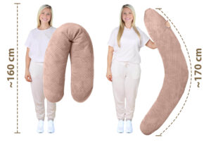 Amilian Stillkissen XXL 170 cm – Schwangerschaftskissen, Seitenschläferkissen, Lagerungskissen mit Bezug