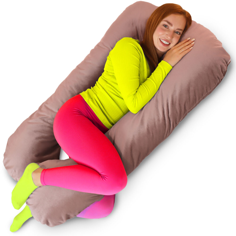Seitenschläferkissen XXL Stillkissen Schwangerschaftskissen J-Form 120 x 70 cm mit abnehmbarem Bezug