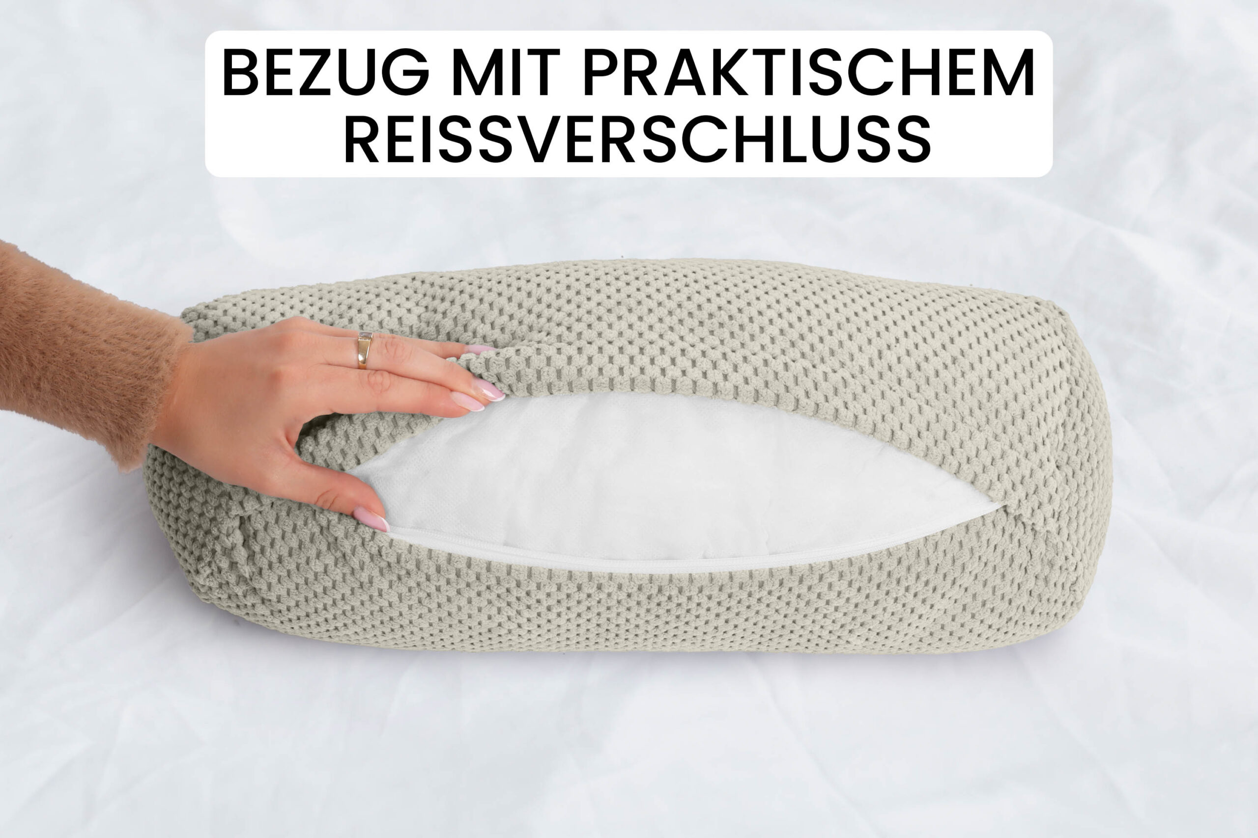 Nackenrolle 15x40 cm - weiche Kissenrolle mit abnehmbarem Bezug