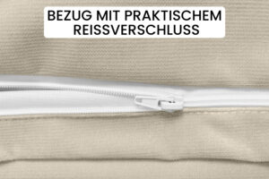 Nackenrollenbezug 40x15 cm - waschbarer Ersatzbezug mit verdecktem Reißverschluss für Nackenrolle, Kissenrolle & Bettrolle