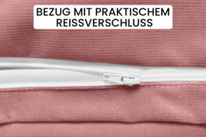 Nackenrollenbezug 40x15 cm - waschbarer Ersatzbezug mit verdecktem Reißverschluss für Nackenrolle, Kissenrolle & Bettrolle