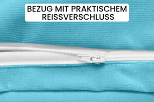 Nackenrollenbezug 40x15 cm - waschbarer Ersatzbezug mit verdecktem Reißverschluss für Nackenrolle, Kissenrolle & Bettrolle