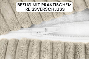 Nackenrollenbezug 40x15 cm - waschbarer Ersatzbezug für Nackenrolle, Kissenrolle & Bettrolle mit verdecktem Reißverschluss