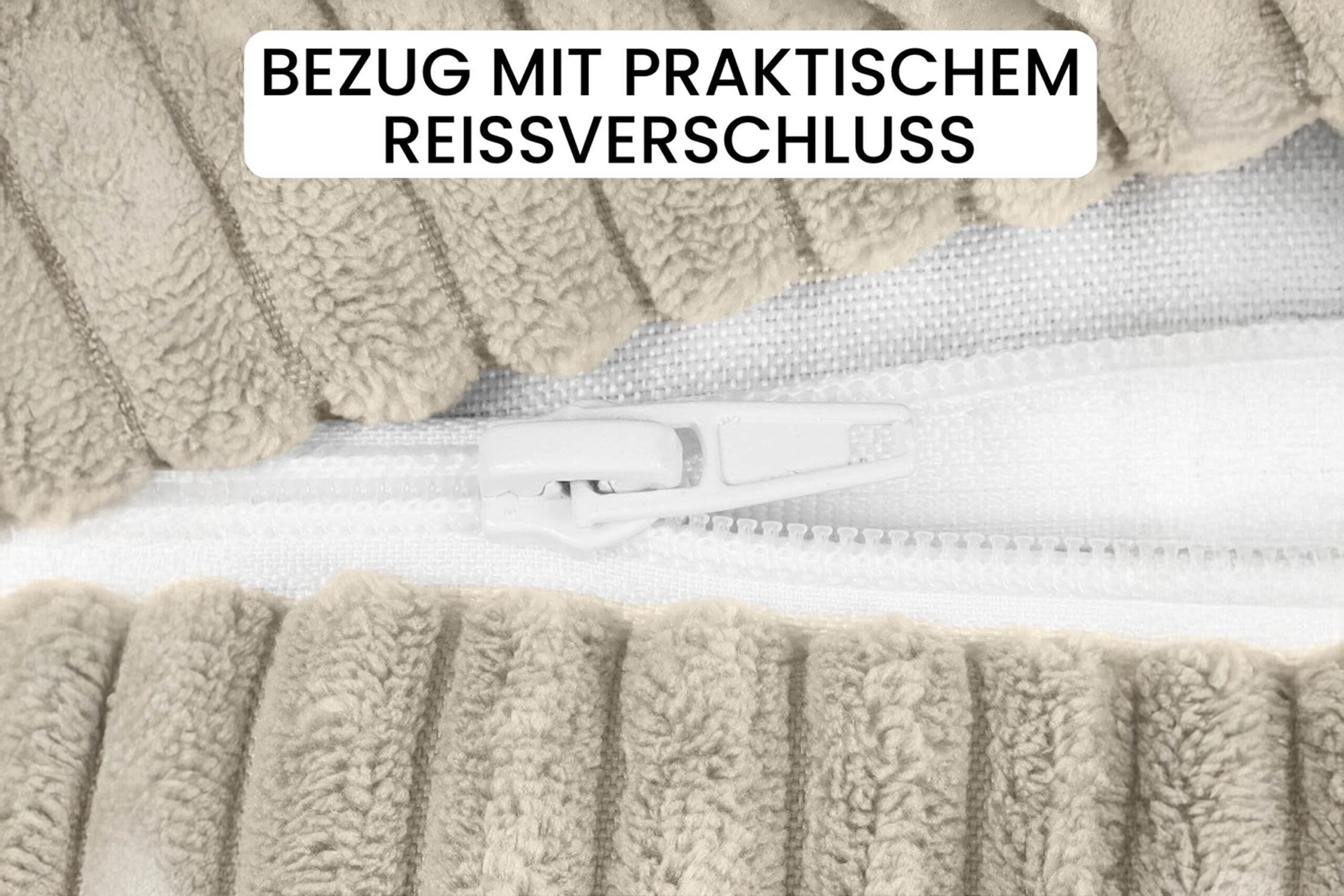 Nackenrollenbezug 15x40 cm - waschbarer Ersatzbezug für Nackenrolle, Kissenrolle & Bettrolle mit verdecktem Reißverschluss