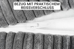 Nackenrollenbezug 40x15 cm - waschbarer Ersatzbezug für Nackenrolle, Kissenrolle & Bettrolle mit verdecktem Reißverschluss