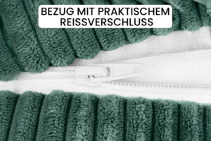 Nackenrollenbezug 40x15 cm - waschbarer Ersatzbezug für Nackenrolle, Kissenrolle & Bettrolle mit verdecktem Reißverschluss