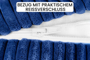 Nackenrollenbezug 40x15 cm - waschbarer Ersatzbezug für Nackenrolle, Kissenrolle & Bettrolle mit verdecktem Reißverschluss