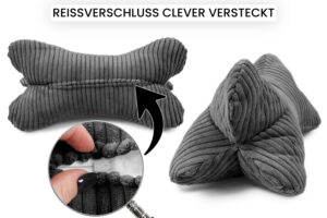 Leseknochen Nackenkissen ca. 44x22 cm - Knochenkissen Lesekissen zum Lesen und Entspannen für Sofa und Bett