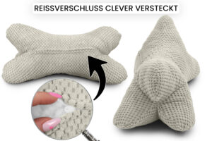Leseknochen 44x22 cm Lesekissen für Erwachsene - Nackenkissen in Knochenform für Sofa, Bett und Sessel