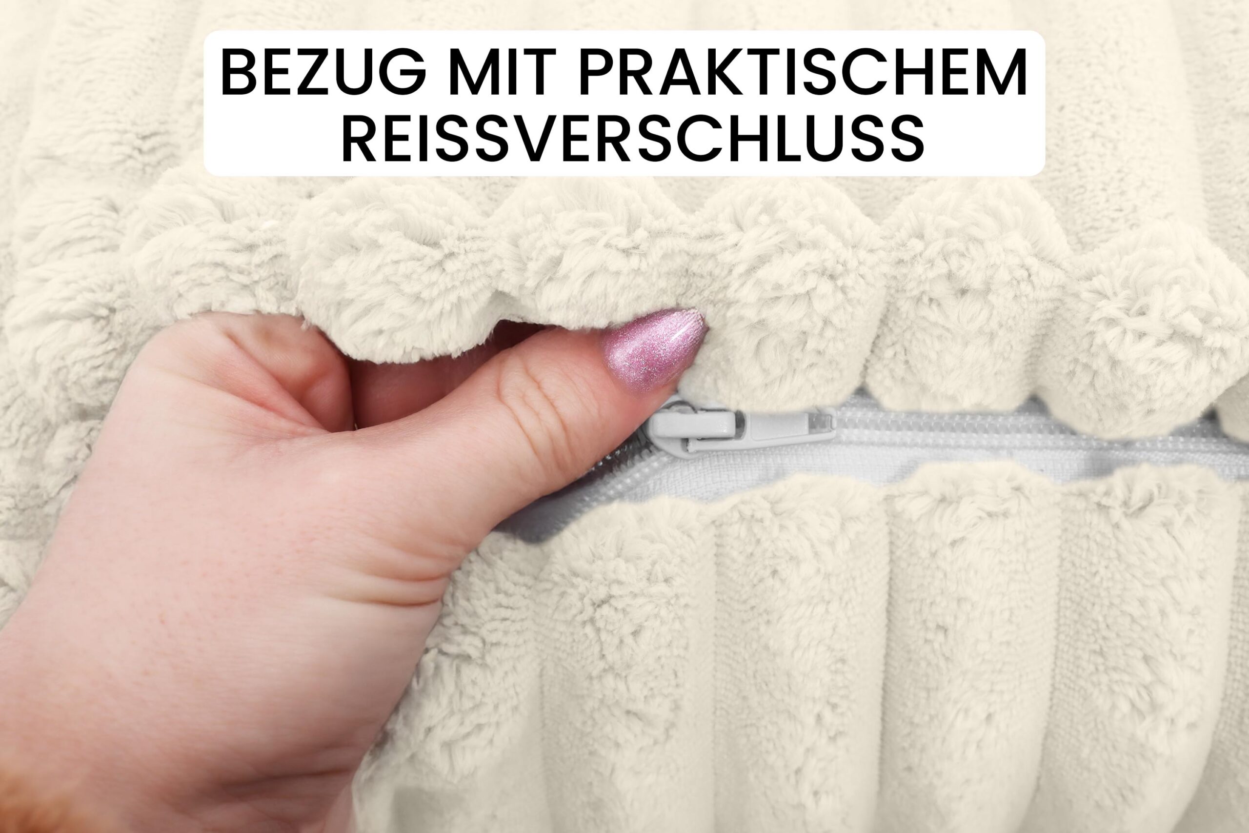Nackenrolle 40x15 cm mit Bezug - Kissenrolle rund, weich, Dekokissen Rolle für Bett & Sofa