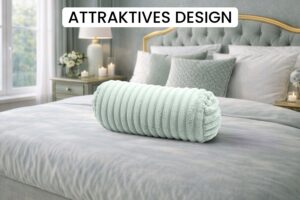 Nackenrolle 40x15 cm mit Bezug - Kissenrolle rund, weich, Dekokissen Rolle für Bett & Sofa