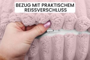 Bezug Nackenrolle Cord-Optik ohne Füllung mit Reißverschluss 40 x 15 cm - Ersatzbezug für Nackenrollen und Kissenrollen