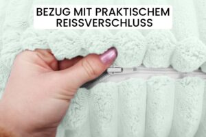Bezug Nackenrolle Cord-Optik ohne Füllung mit Reißverschluss 40 x 15 cm - Ersatzbezug für Nackenrollen und Kissenrollen