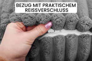 Bezug Nackenrolle Cord-Optik ohne Füllung mit Reißverschluss 40 x 15 cm - Ersatzbezug für Nackenrollen und Kissenrollen