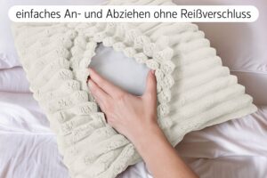 Amilian Dekokissen 4er Set mit Füllung – Sofakissen in Cord-Optik