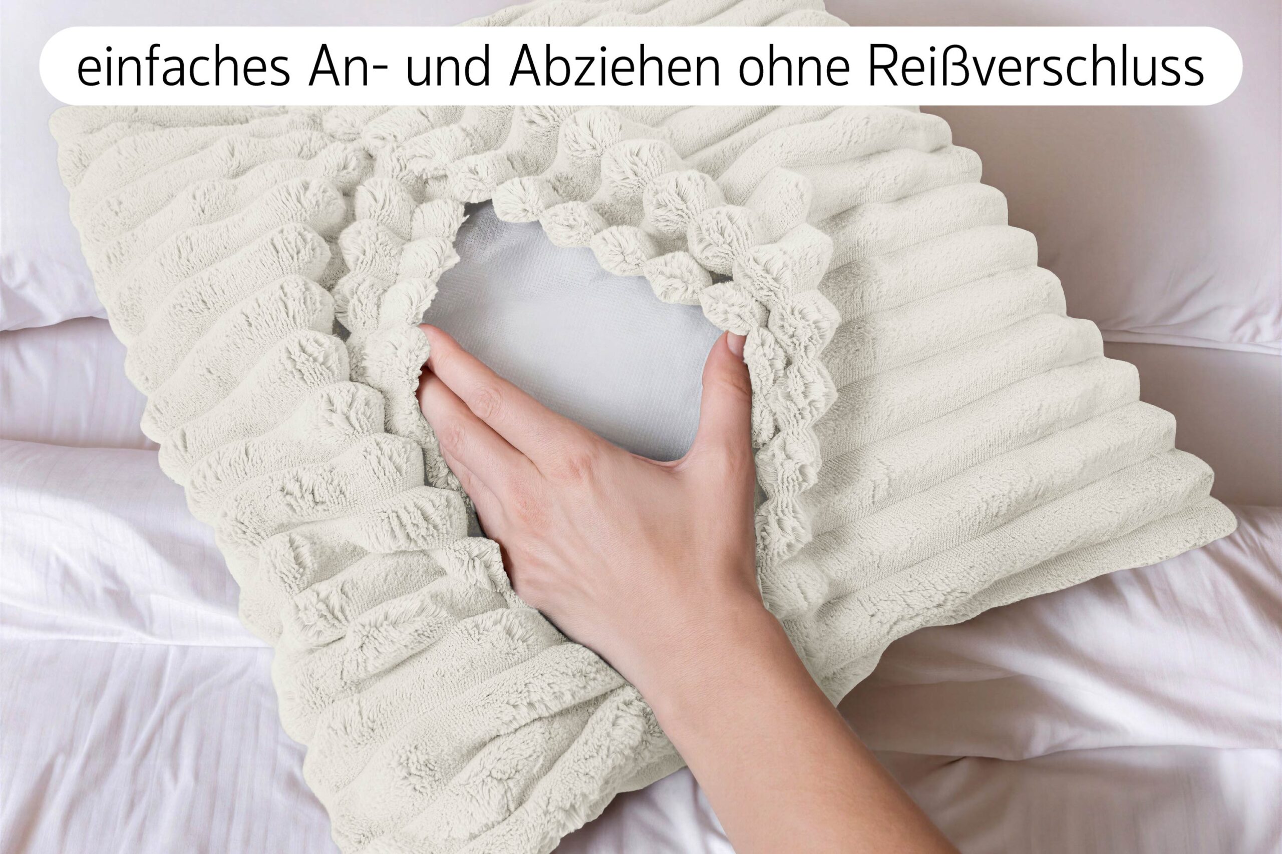 Amilian Dekokissen 4er Set mit Füllung – Sofakissen in Cord-Optik