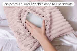 Amilian Dekokissen 4er Set mit Füllung – Sofakissen in Cord-Optik