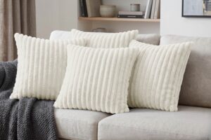 Amilian Dekokissen 4er Set mit Füllung – Sofakissen in Cord-Optik