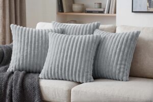 Amilian Dekokissen 4er Set mit Füllung – Sofakissen in Cord-Optik