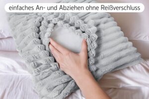 Amilian Dekokissen 4er Set mit Füllung – Sofakissen in Cord-Optik
