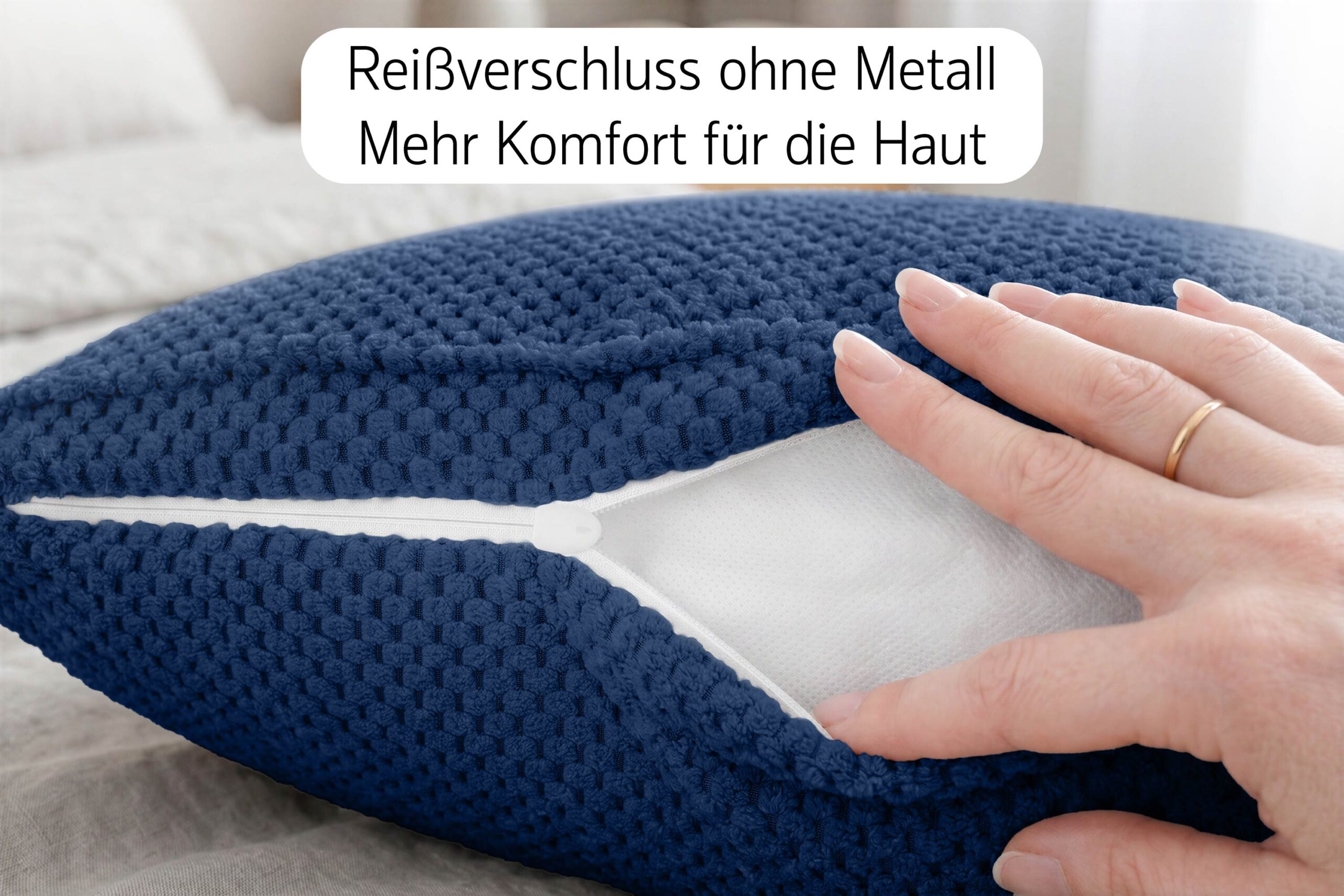 14679-192AP_3 Dekokissen 4er-Set mit Füllung - weiche Zierkissen für Sofa und Couch, 40x40, 45x45 und 50x50 cm