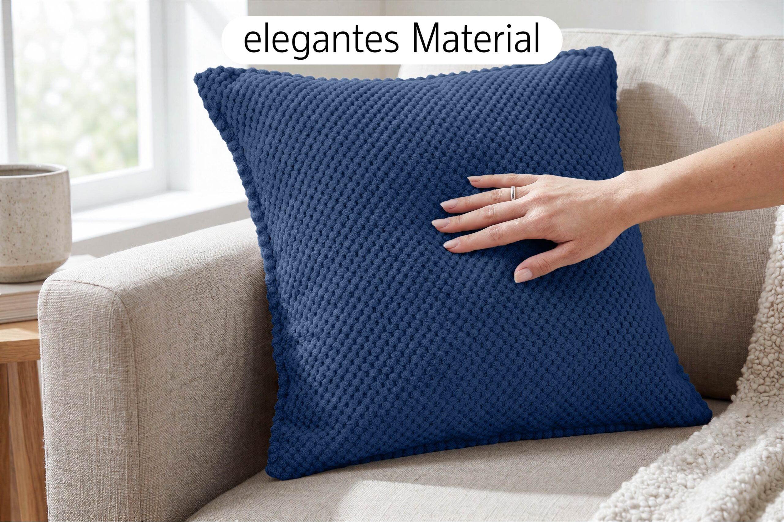 14679-192AP_5 Dekokissen 4er-Set mit Füllung - weiche Zierkissen für Sofa und Couch, 40x40, 45x45 und 50x50 cm