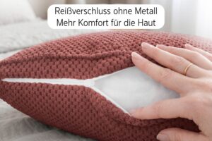 Dekokissen 4er-Set mit Füllung - weiche Zierkissen für Sofa und Couch, 40x40, 45x45 und 50x50 cm